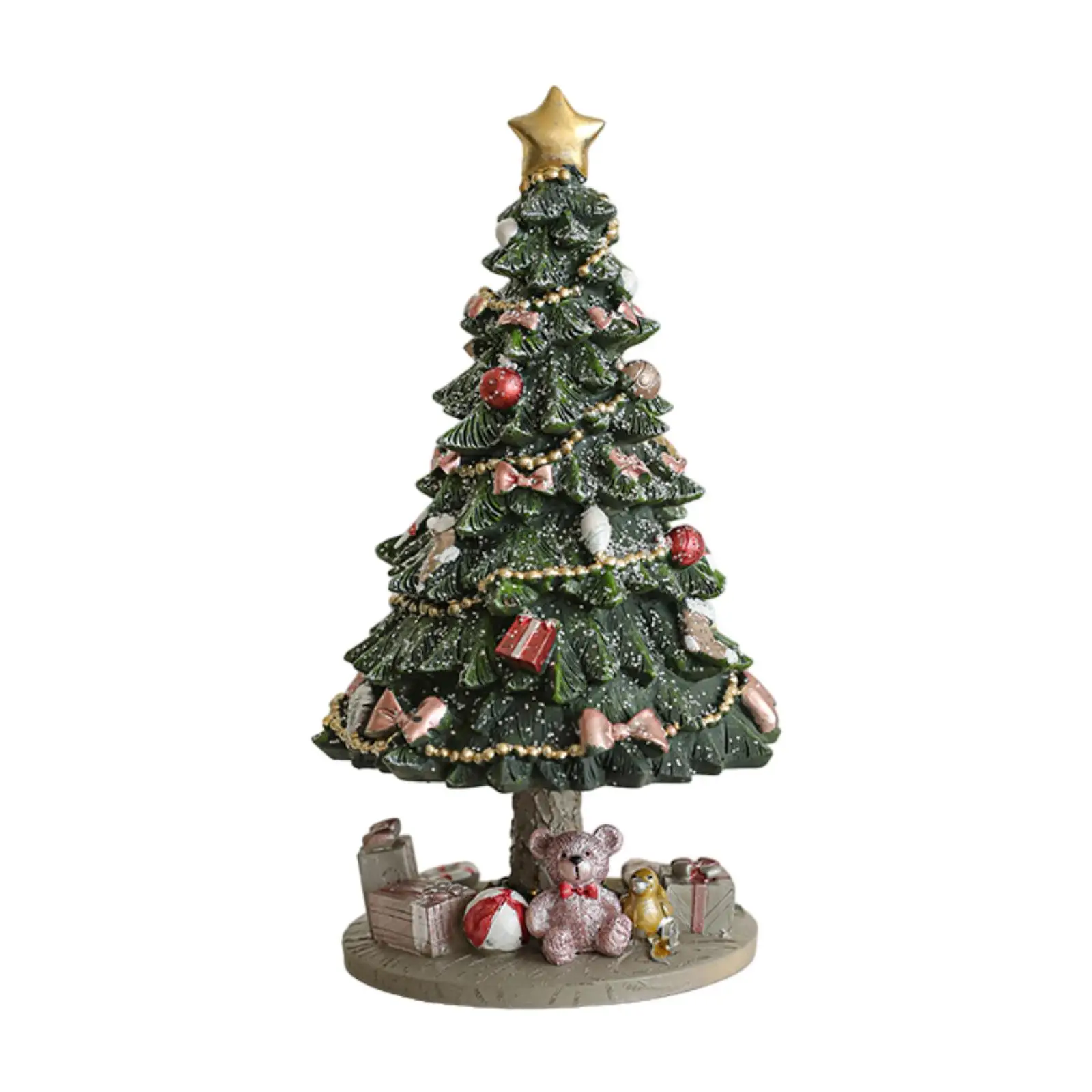 Christmas Tree Music Box Sturdy Sculpture Ornament for Desktop Indoor Party