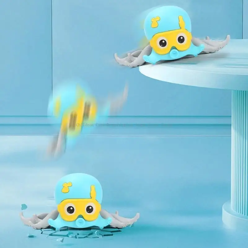 Bite-Free Bathtub Toy Octopus Vehicle Interactive for Play Water Floating Clockwork Toy Gift for Baby Bathing Outdoor To
