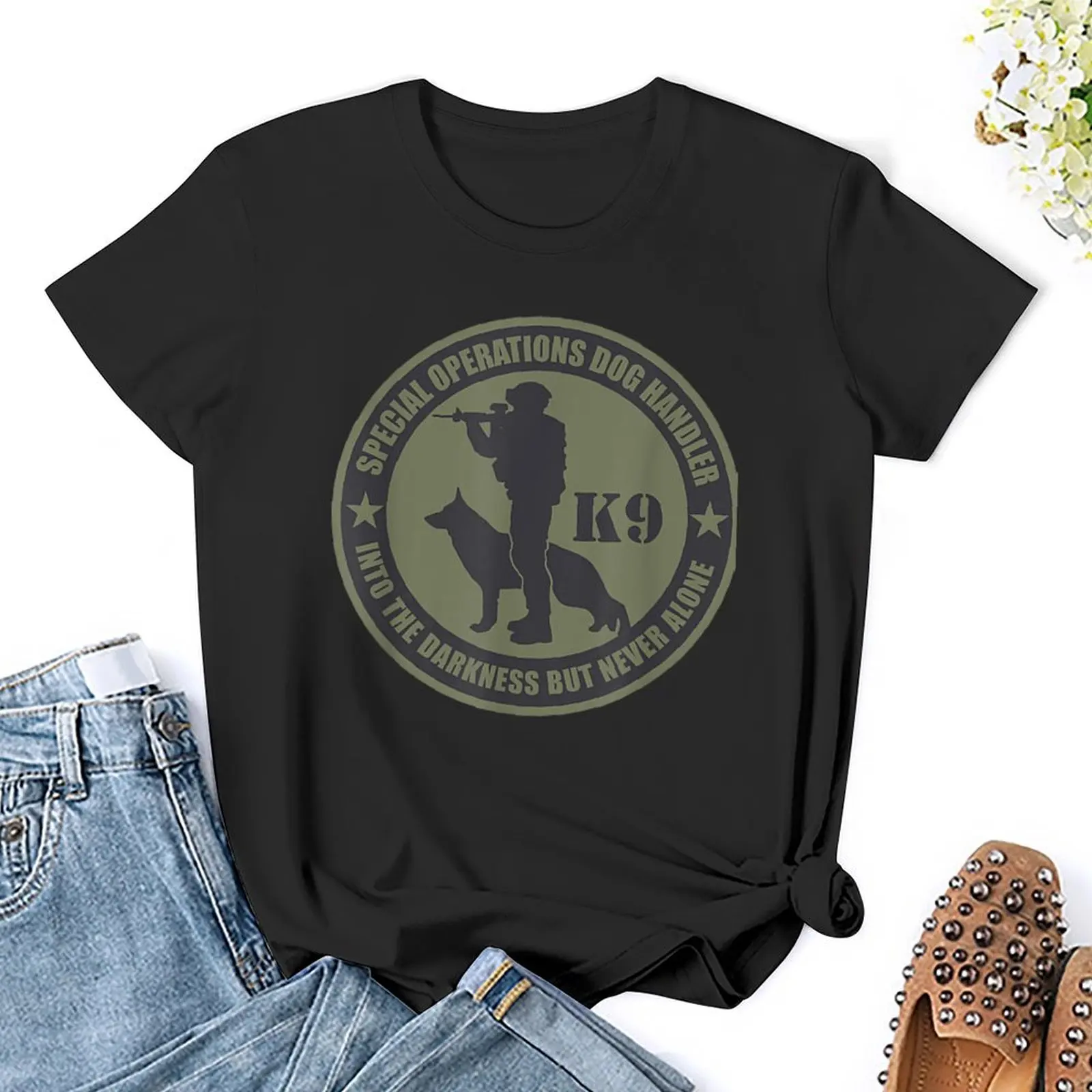 Camiseta de operaciones especiales K9 para mujer, blusa vintage, ropa de verano, camisetas lisas