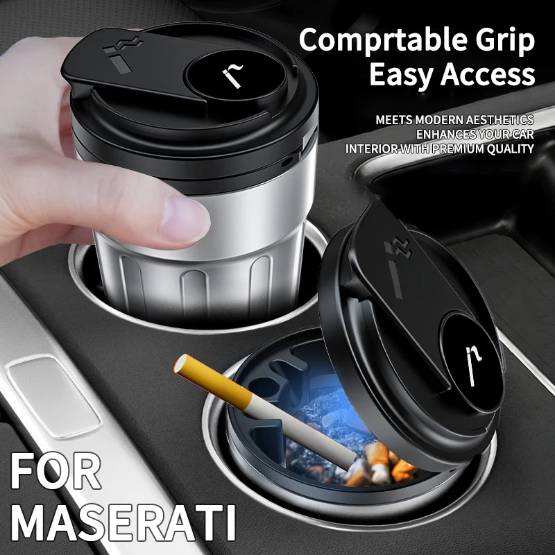 Coffee Cup One Touch Pop Up Car Cigarette Ash Tray For Maserati Ghibli Quattroporte Levante Grecale GranTurismo GranCabrio MC20