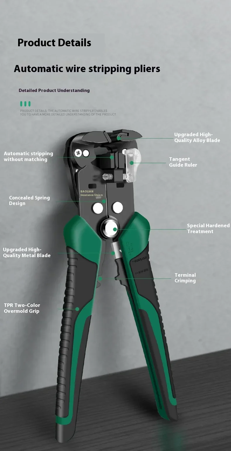Automatic 5-in-1 Wire Stripper Multitool Electrician Repair Pliers - Stripping Cutter Crimping Cable Management Tool