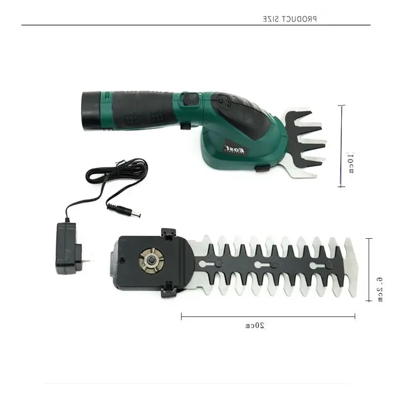 Small Multi-function Lithium Battery Rechargeable Weeding Shear Electric Household Hedge Trimmer Pruning Mower ET1511c