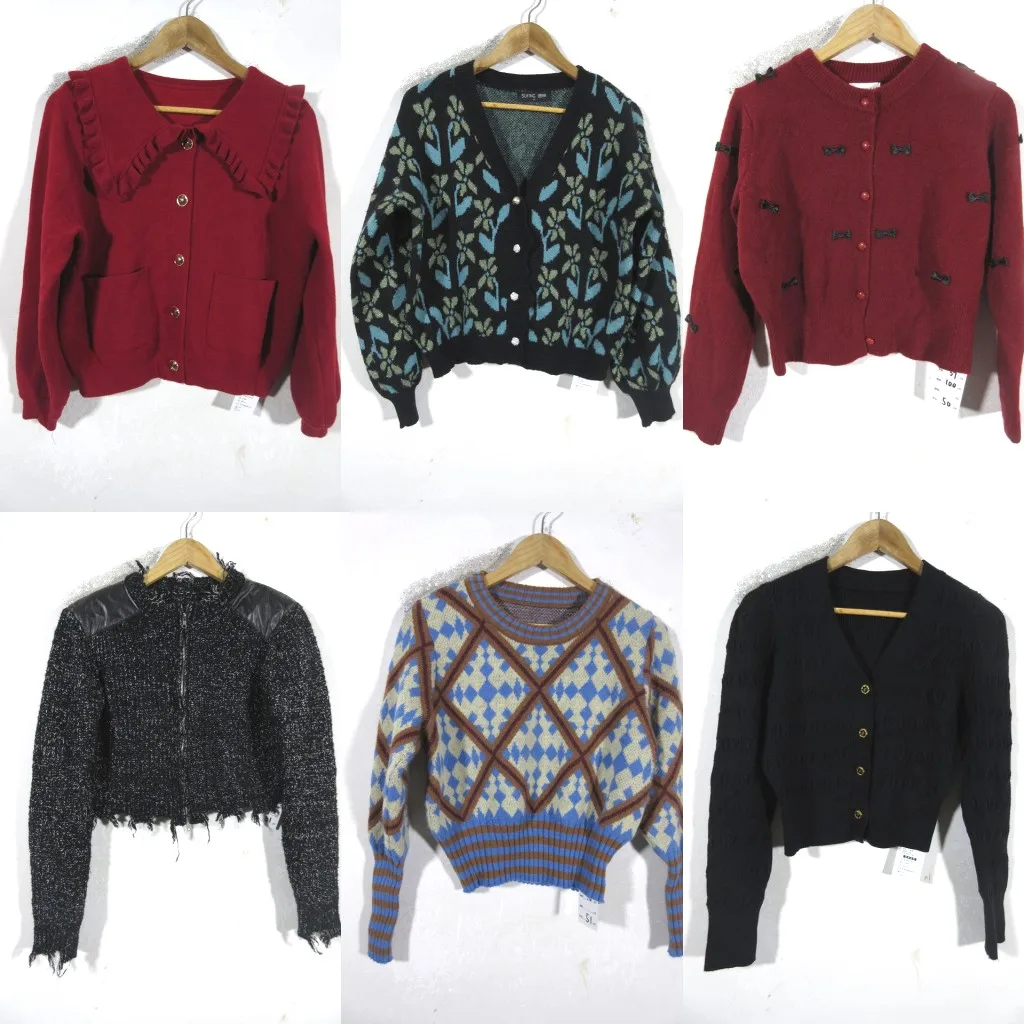 

Vintage Cartoon Embroidery Knitted Cardigan Sweater Long Sve round Ne Warm Fing Soft Cotton Autumn Faion for Women
