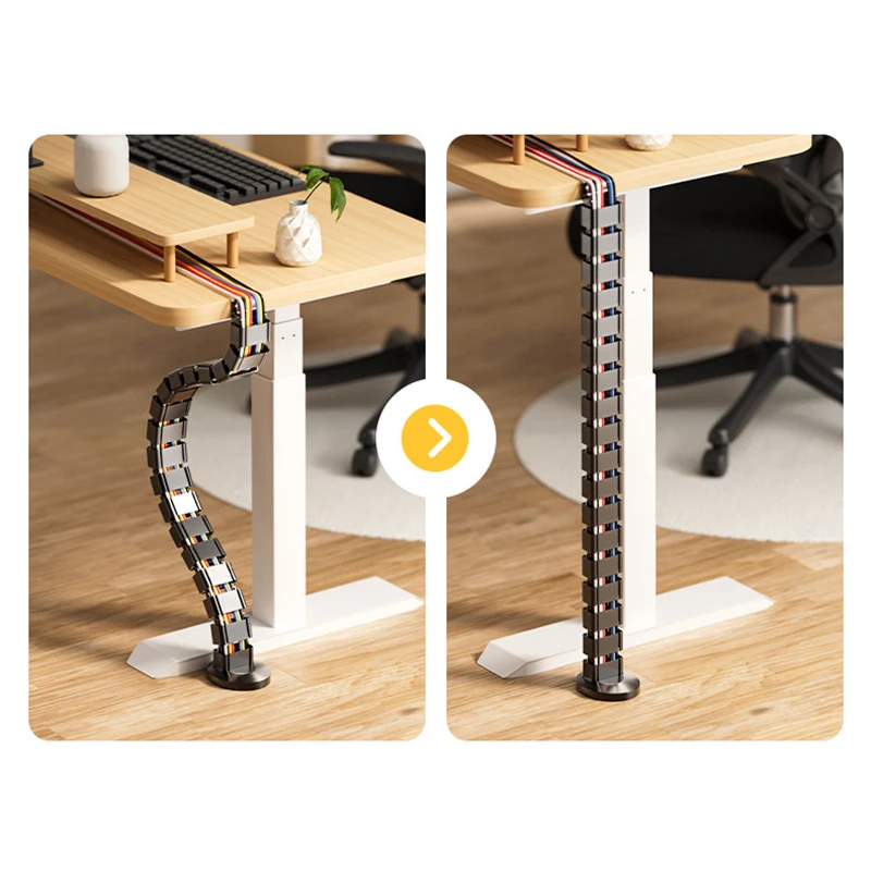 Wire Management Workstation Snake Cable Organizer Management Wire Spine Cable Spine 80CM Under Desk Cable Tray