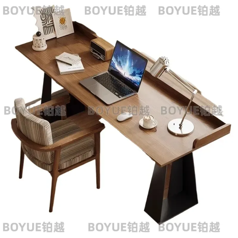 Solid Wood Gaming Desk Double Computer Table for Students Study Bedroom Home Office Simple Small Desktop Workstation
