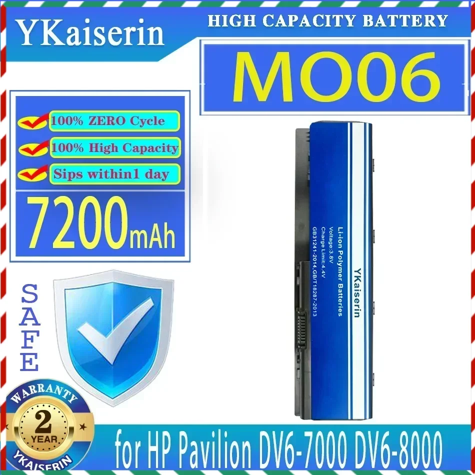 YKaiserin 7200mAh Battery for HP Pavilion DV6-7000 DV6-8000 DV7-7000 672326-421 672412-001 HSTNN-LB3P HSTNN-YB3N MO06 MO09