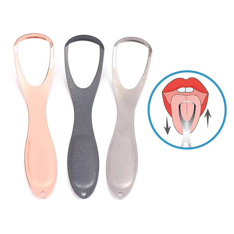 

Stainless Steel Tongue Scraper Tongue Cleaner Bad Breath Removal Oral Hygiene Care Tongue Brush Tool