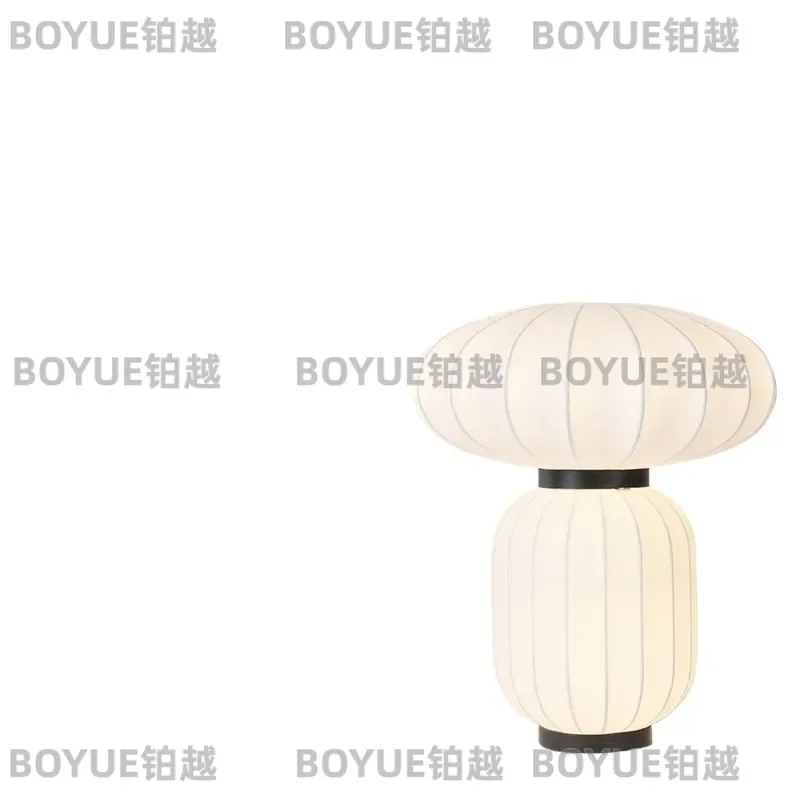 for Japanese Wabi Sabi Style Bedroom Bedside Study Decoration Imitation Silk Desk Lamp Designer