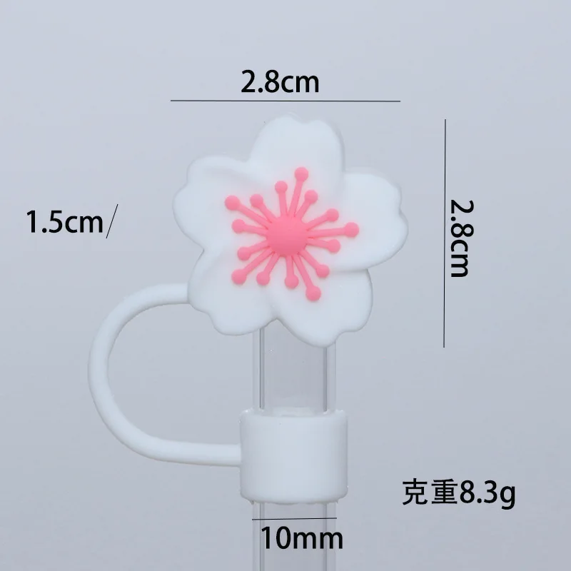 Straw Covers Cap Toppers Compatible with Stanley Tumbler Reusable Cute Silicone Tips Lids Protectors for 10mm Cups Accessories