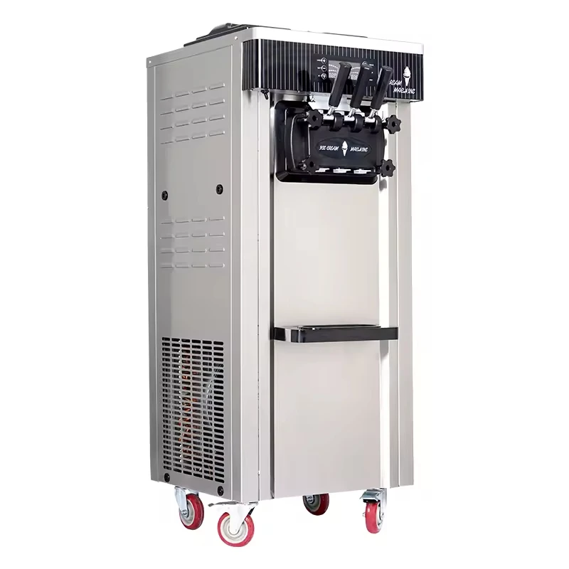 

New Style Automatic 3 Flavor Soft Ice Cream Maker Machine Electric Stainless Steel Motor Vending Making Machine