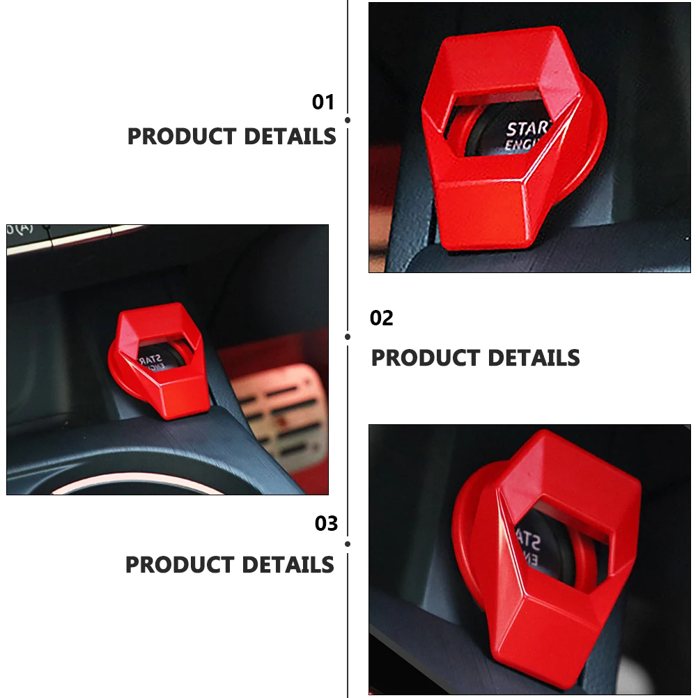 

Aluminum Start Button Cover Red Car Accessories Dashboard Styling Protector Easy Installation Off Safe