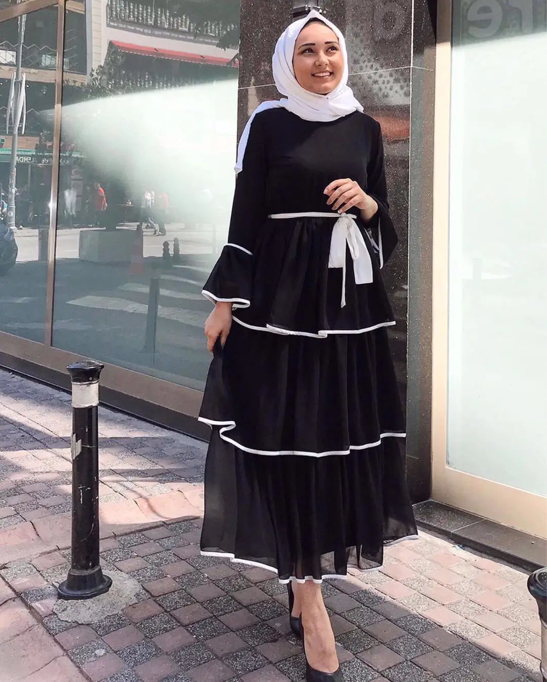 

Muslim Dress Abaya Morocco Bridesmaid Dresses For Women Ciffon Turkey Dubai Franch Hijab Islam Cothing White Vintage