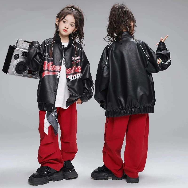 

Детская куртка для уличных танцев, костюм для выступлений, крутой и красивый детский комплект в стиле хип-хоп, осенне-зимний комплект для мальчиков и девочек