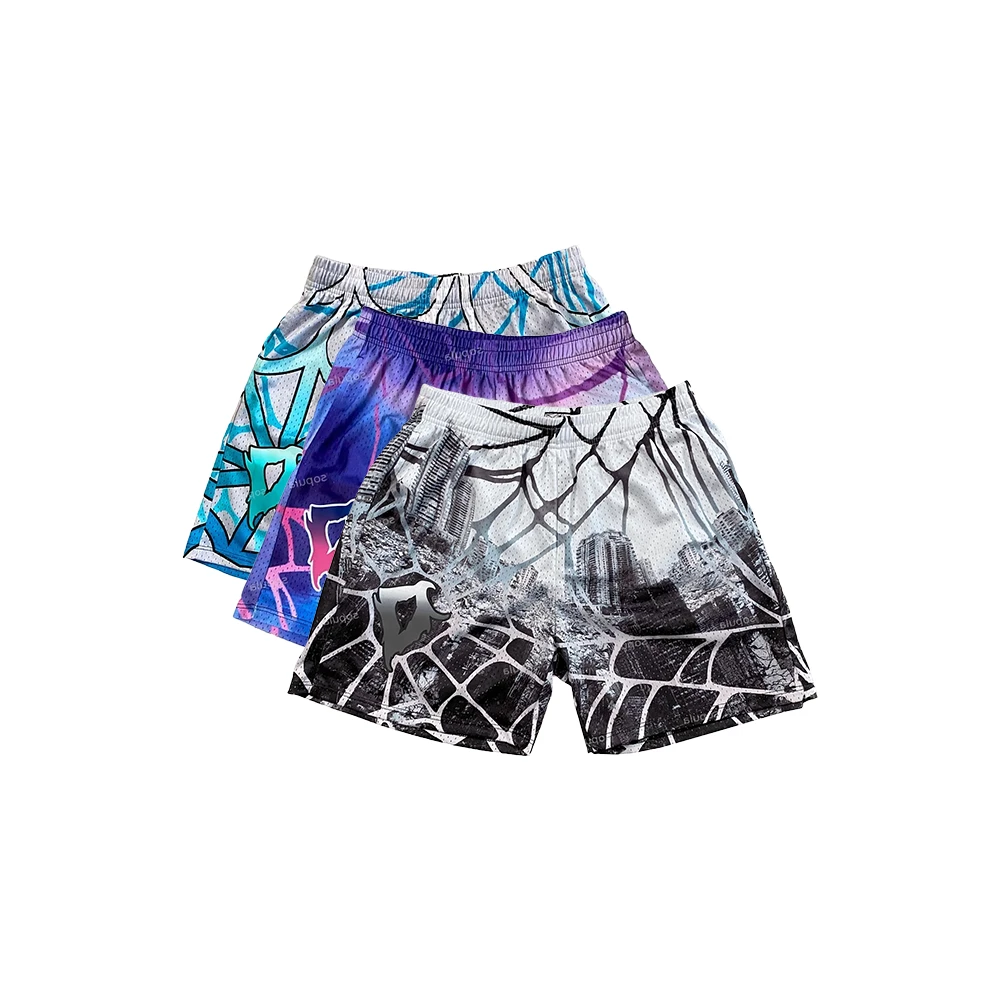 

Spider Web Print Casual Shorts High Quality Sport Training Breathable Fashionable Shorts Streetwear Men Fashion Casual Shorts