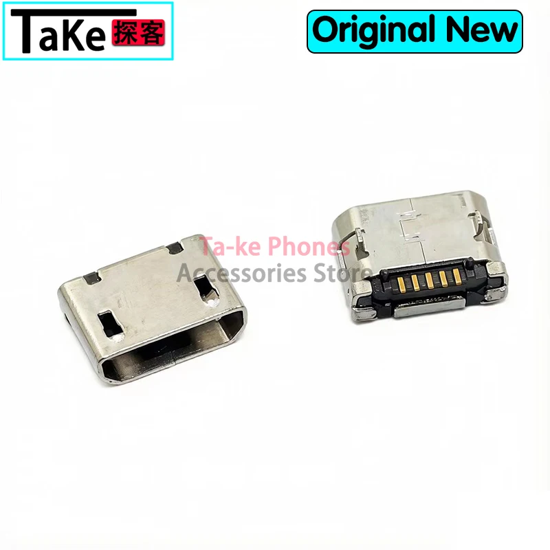 100-500Pcs Micro USB Connector 5pin Mobile phone Tail Data plug Charging port DIP2 Long leg 1.5mm No side Flat mouth Short needl