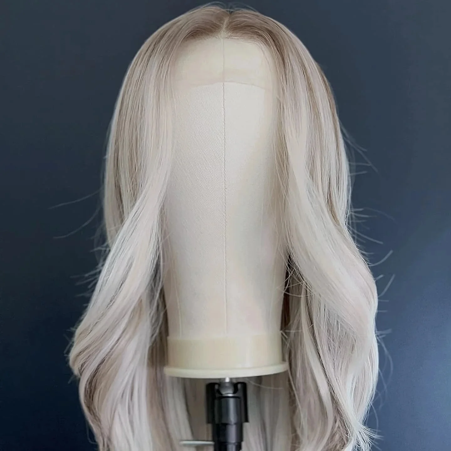 White Blonde Wig Beautiful Body Wave Synthetic Lace Top Wigs On Clearance Sale Ombre Heat Resistant Brunette Fibre Cosplay Used