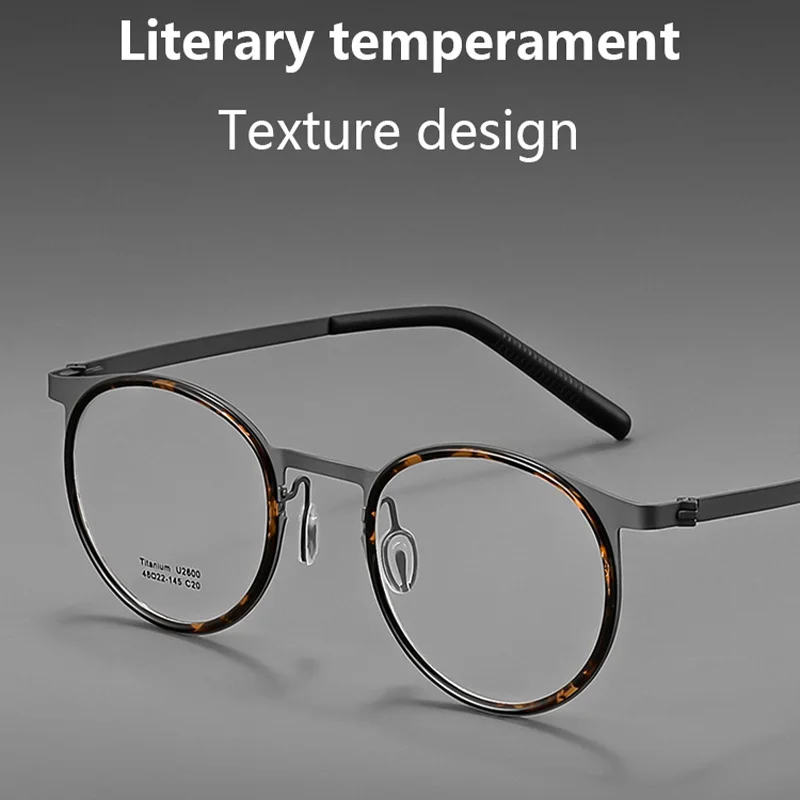 Retro Round Men Glasses Frame Optical Computer Eyeglasses Anti Blue Ray TR90 Titanium Optical Prescription Frame Glasses