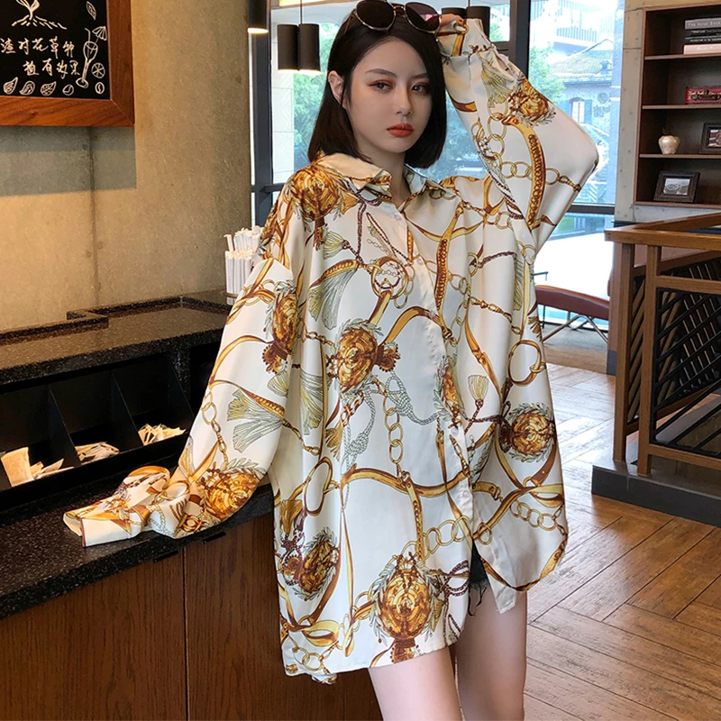 oversized Women\'s chiffon Blouses casual loose ladies shirts dress Spring Summer Long sleeve Tops Blusas Mujer