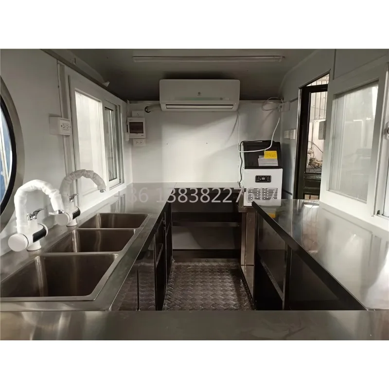 Custom Products Fast Food Trailer | Customized Size | Mobile Food Truck with Full Sticker & Fully Cooking Equipment