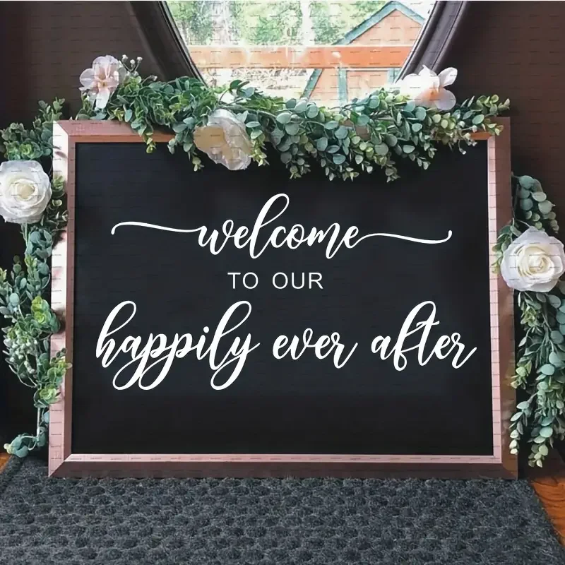 1pc, Happily Ever After Wedding Decal - Vinyl Sign for Wedding Decor and Supplies - Personalize Your Ceremony with a Unique Touc