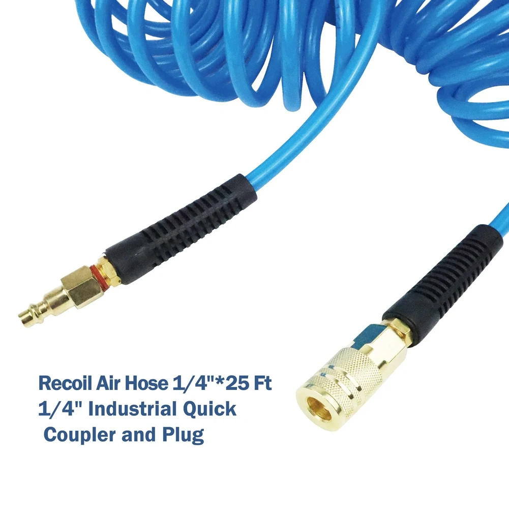 

B23B Air Hose,1/4 In X 25 Ft Air Compressor Hose With Bend Restrictor,1/4Inch Industrial Quick Coupler & Plug