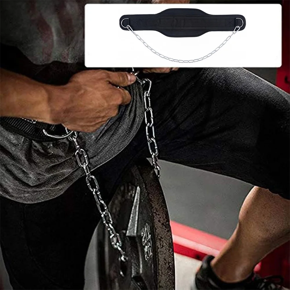 Pull-up Belt  Dip Belt with Chain Home Gym Equipment Waist Belt Weight Lifting Dip Belt for Weightlifting Pull Ups Dips