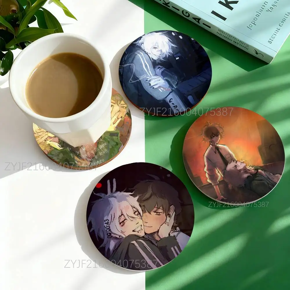 

The Promise Of Hope Anime Pattern Art Coasters Round Wooden Heat Resistant Non-Slip Home Decor Gift Multifunctional
