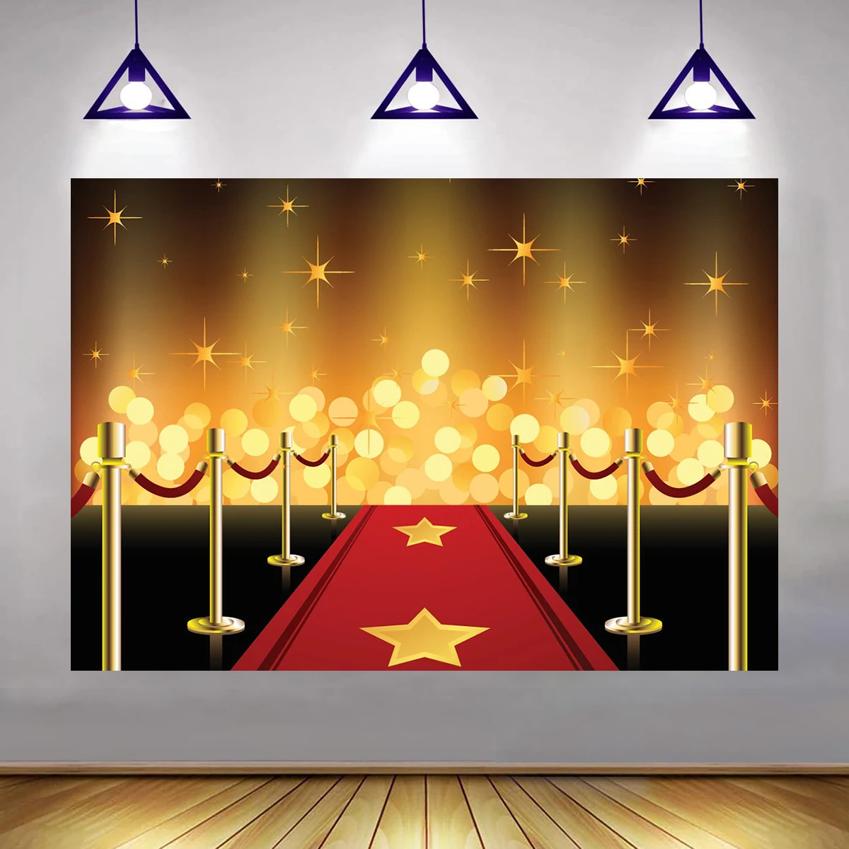 10x6ft Red Carpet Stage Light Backdrop Party Movie Star Hollywood Room Decoration Travel Cannes Festival Photography Background