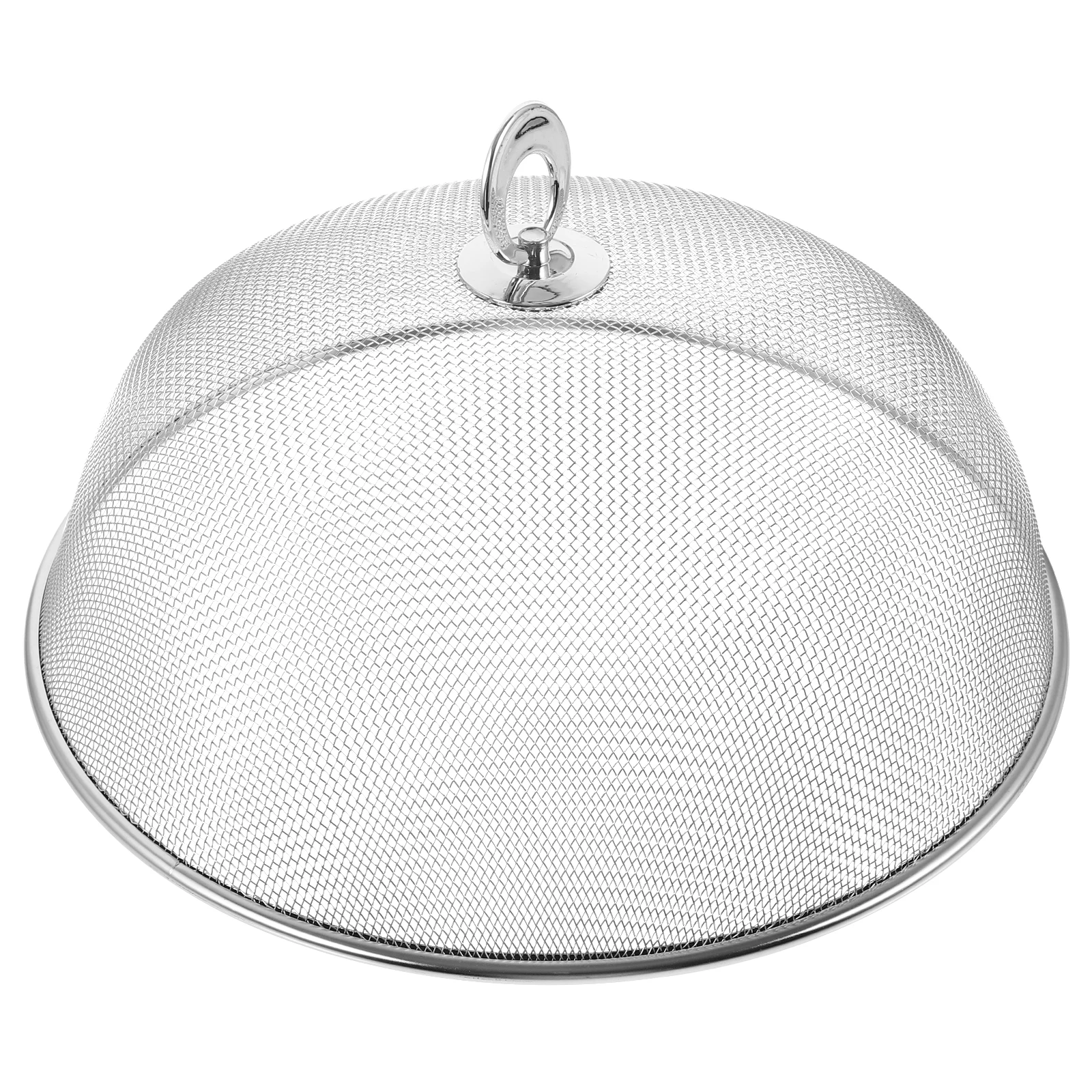 

1pc Stainless Steel Food Cover Foldable Tent Shaped Microwave Safe Breathable Rust Proof Outdoor Picnic Camping Supplies