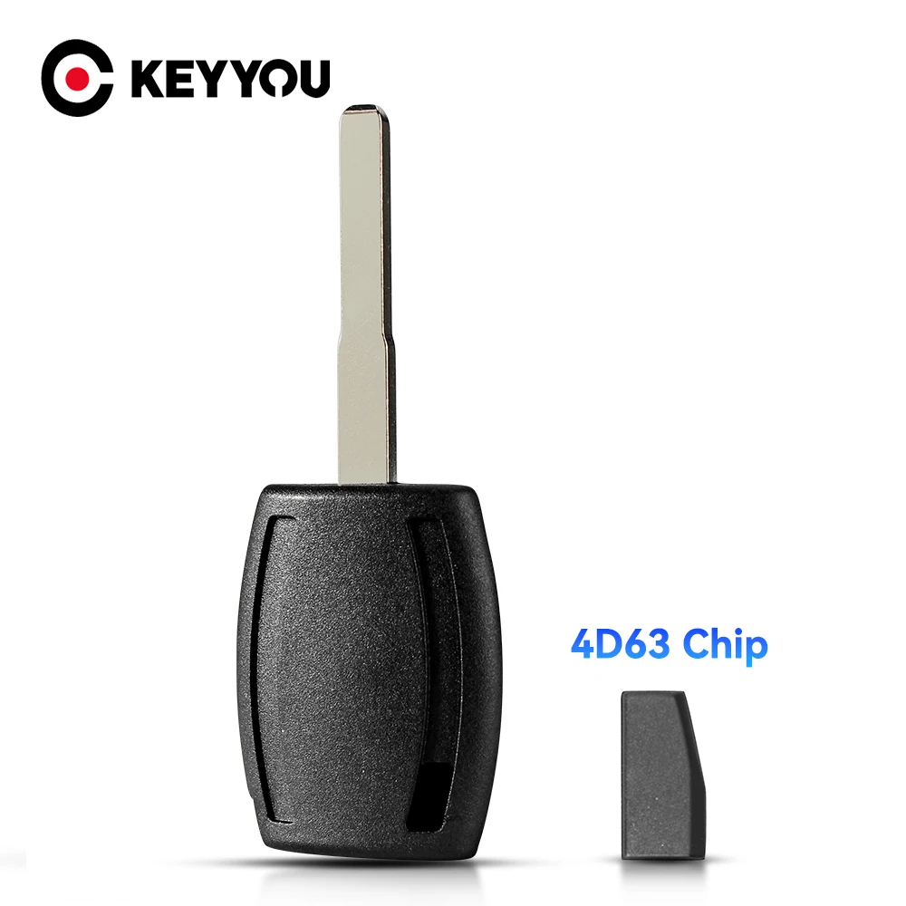 

KEYYOU Uncut HU101 Blade Transponder Key Case With 4D63 40 Bit Chip For Ford Fiesta Mondeo Focus C-Max S-Max Galaxy Chip shell