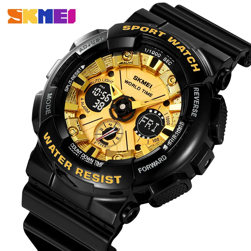 

SKMEI Fashion Dual Display Sport Watch Mens Casual Chrono 5Bar Waterproof Digital Wristwatches Male CountDown Alarm Reloj Hombre