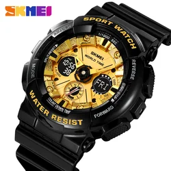 SKMEI Fashion Dual Display Sport Watch Mens Casual Chrono 5Bar Waterproof Digital Wristwatches Male CountDown Alarm Reloj Hombre