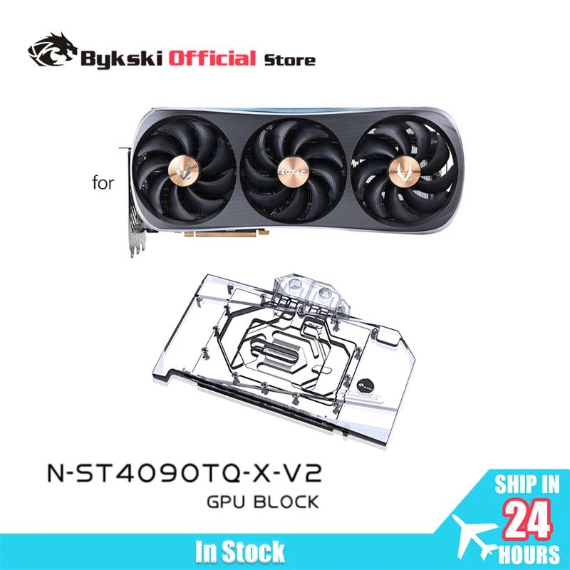 Bykski GPU Block for ZOTAC RTX4090 Trinity OC/AMP Extreme AIRO/Manli RTX 4090 Gallardo Video Card Copper Cooler RGB Radiator