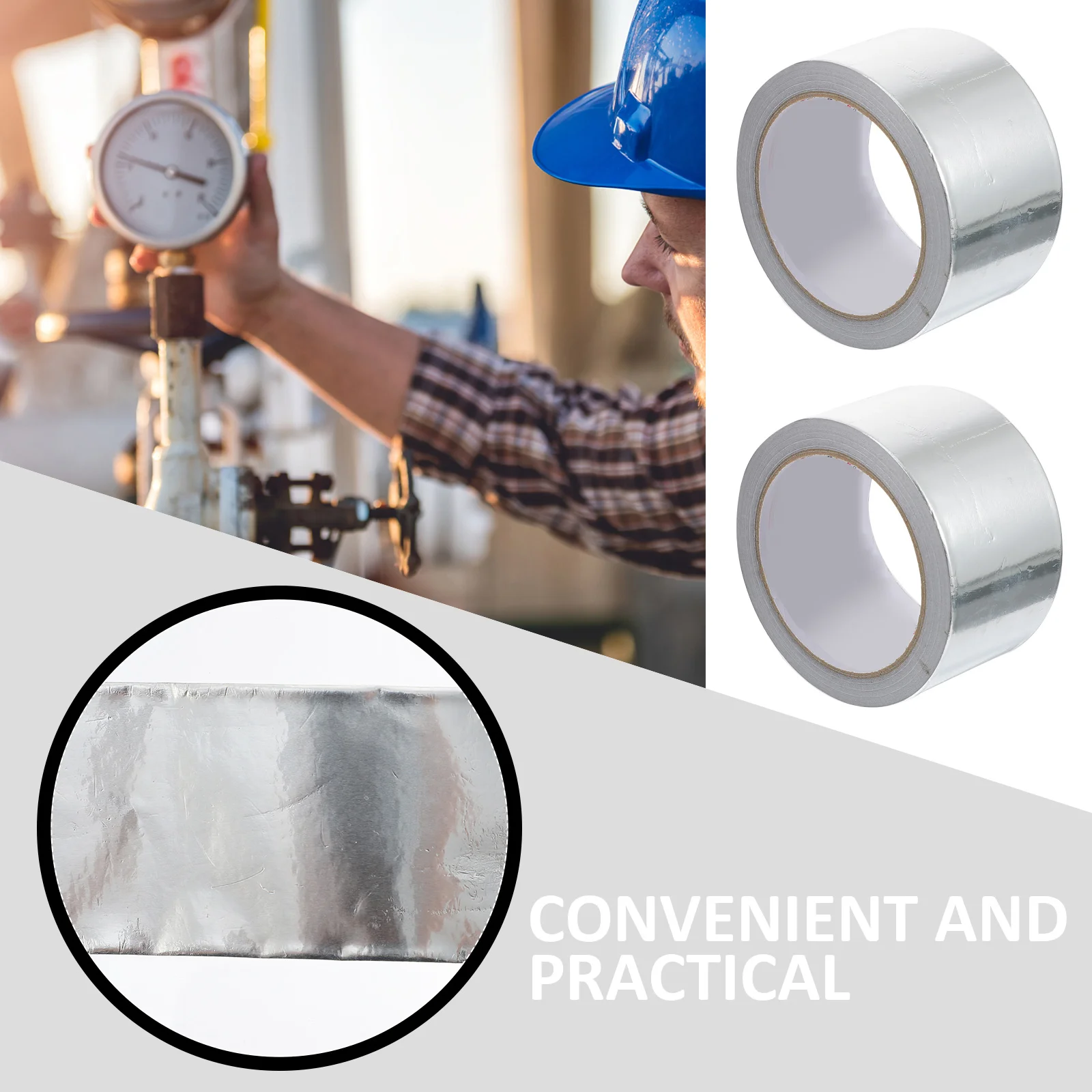 

3pcs Waterproof Tape Foil Hose Repair Tape Duct Repair Home Wall Silver Adhesive Aluminum Seam Hose
