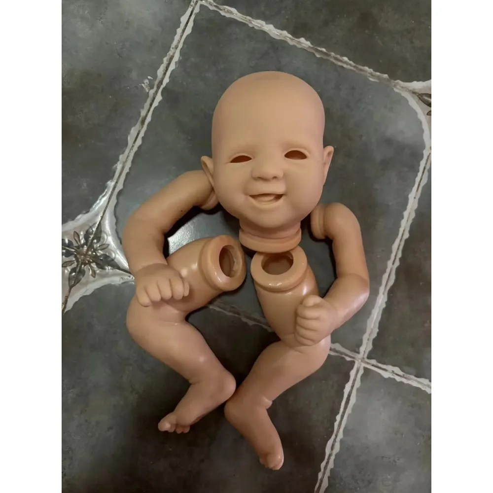 19inch Reborn Doll Kit McKinli Smile Baby Unfinished Unpainted Doll Parts with Cloth Body Muñeca Kit Reborn