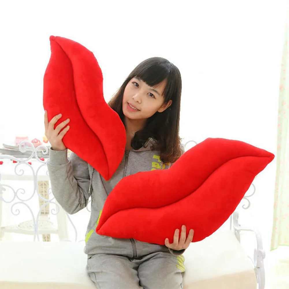 Soft Plush Lip Shaped Throw Pillow Cushion for Girlfriend Lover