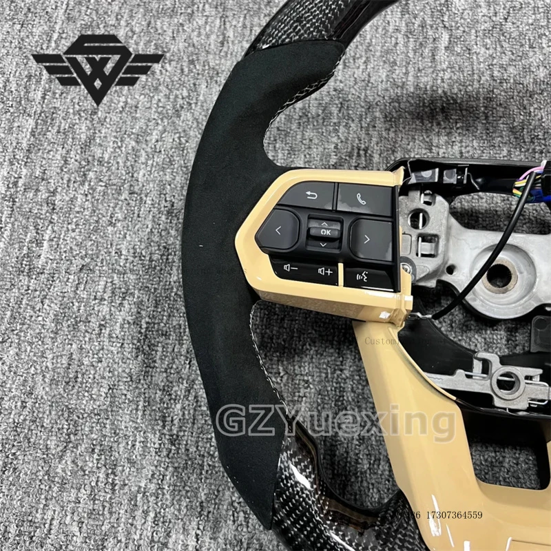 Upgraded  Carbon Fiber with Flat Bottom Steering Wheel  Fit for Toyota LC300 LC250 LC200 Venza RAV4 Camry Custom Design