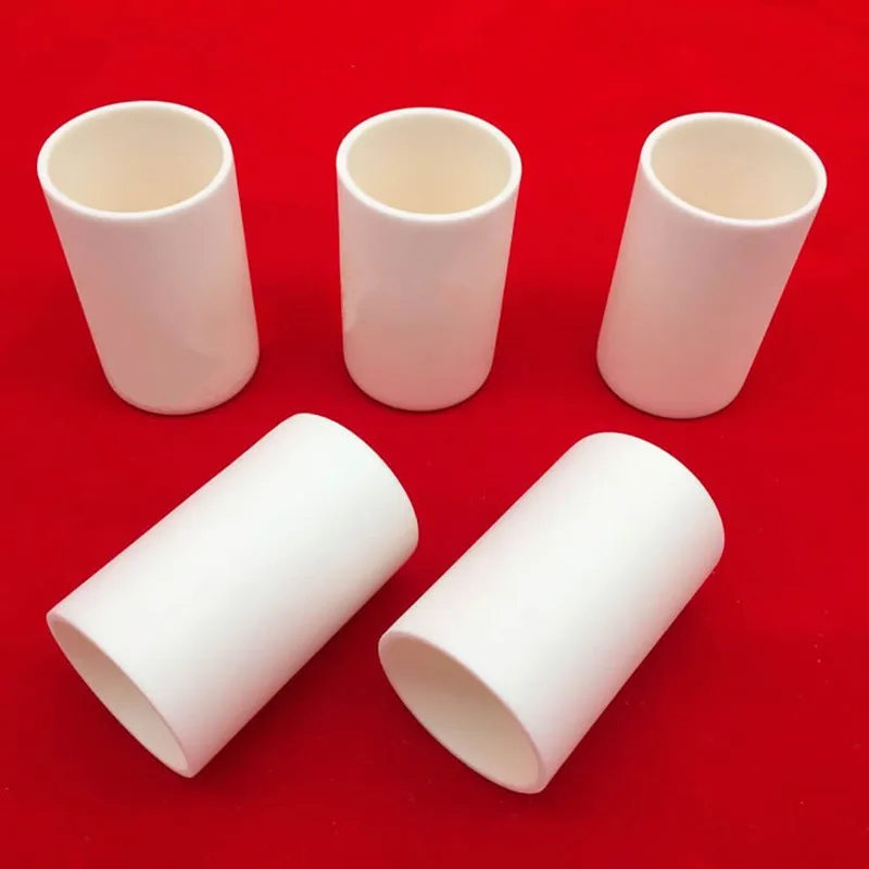 Cylindrical Alumina Crucible 30ml - 180ml Alumina Ceramic Crucible Cylinder Shaped Al2O3 99% Purity Corundum Smelting Crucible