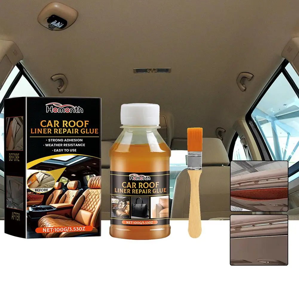 100ml Car Roof Liner Repair Glue With Brush Fast Dry Strong Fabric Liquid Glue Quick Drying Cloth Roof Repair Glue