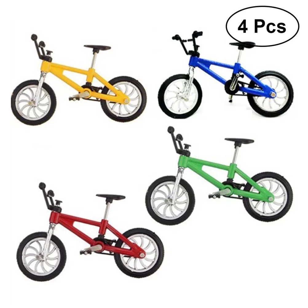 4Pcs Alloy 1:18 Realistic Mountain Bike Miniature Finger Bicycle Set for Kids Gift Collection Decoration Finger Bike