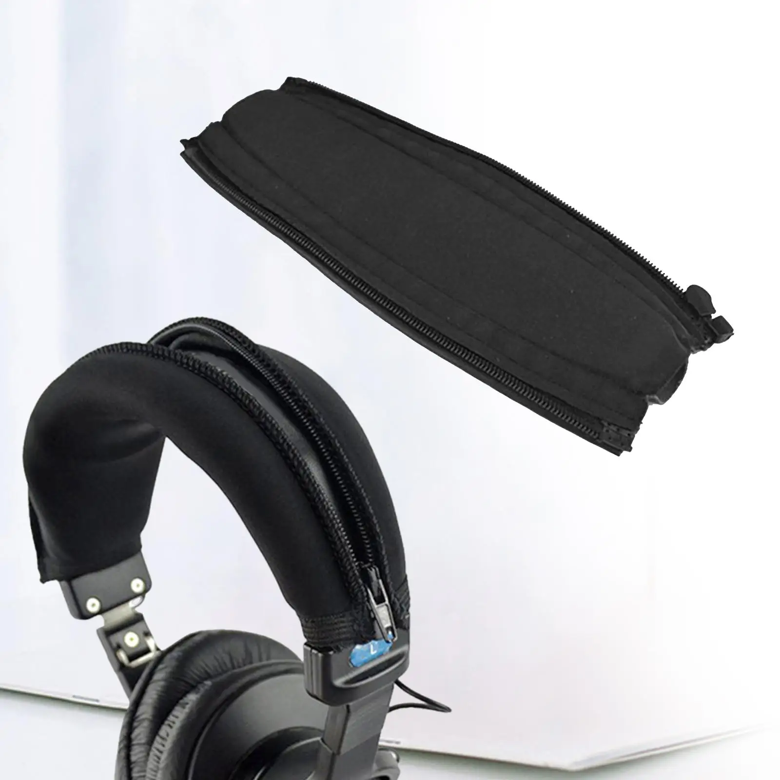 Headphone Beam Protective Cover Black Protective Headband Cover Headphone Protective Cushion Pad for Women Adults Men Repairing