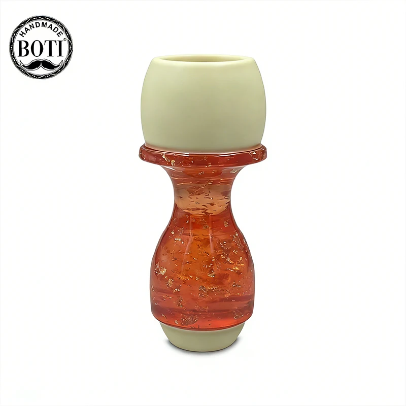 

Boti Brush-Gilded Honey Cup Shaving Brush Shaving Handle Resin Men's Shaving Tools Professional beard Tools Handmade
