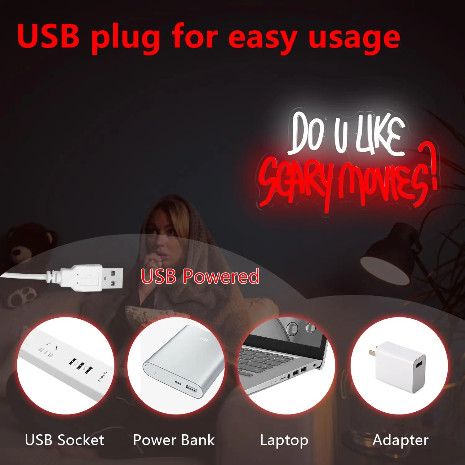 Do You Like Scary Movies Neon for Wall Decor Halloween Decor Horror Movie Party Man Cave Party Gifts Halloween Decoration