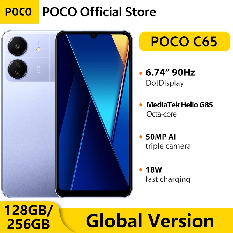 POCO C65 Global Version 128GB/256GB MediaTek Helio G85 Octa Core NFC 5000mAh 6.74