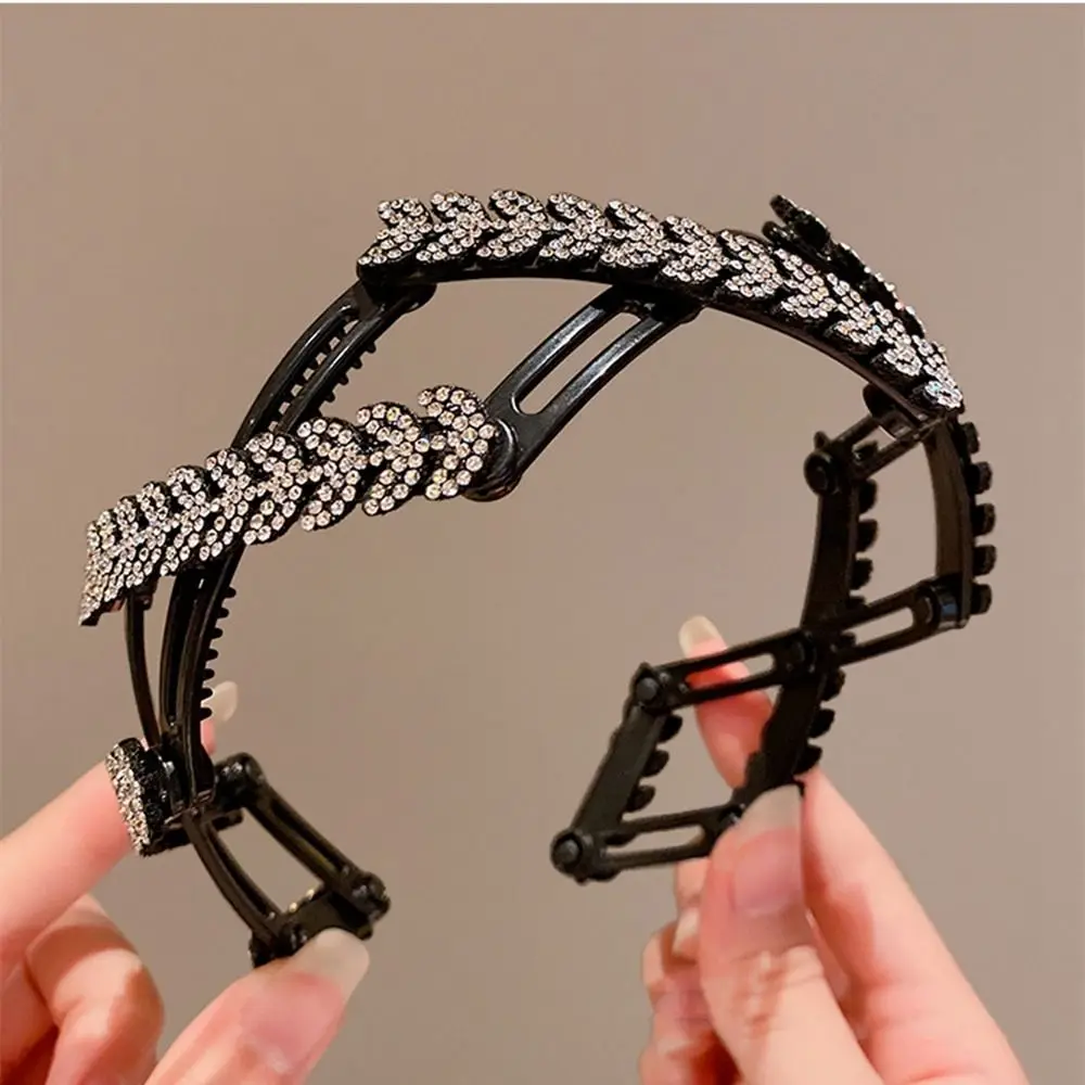 Sweet Foldable Rhinestone Headband Flower Thin Pearl Hair Band Hair Clip Women Hair Hoop Travel