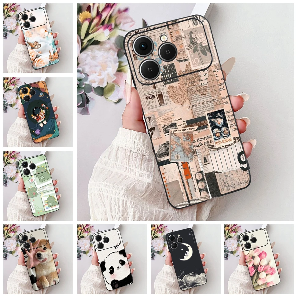 Para Tecno Spark 40 funda de lujo de moda mariposa amor lindo fresco pintado contraportada para Techno Spark 40 funda de teléfono de silicona