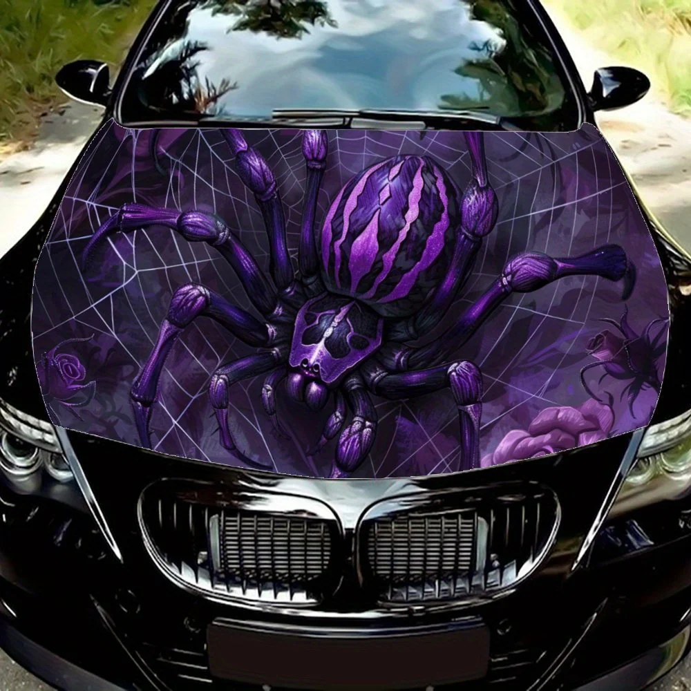 

Таинственные фиолетовые паутины, обертка на капот автомобиля, цветная виниловая наклейка, графический капот грузовика, автоаксессуары, декор, защитная наклейка, подарок