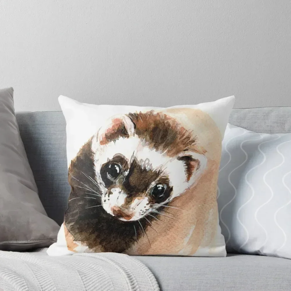 Ferret portrait Throw Pillow anime girl pillow cover christmas Decorative pillowcase pillow