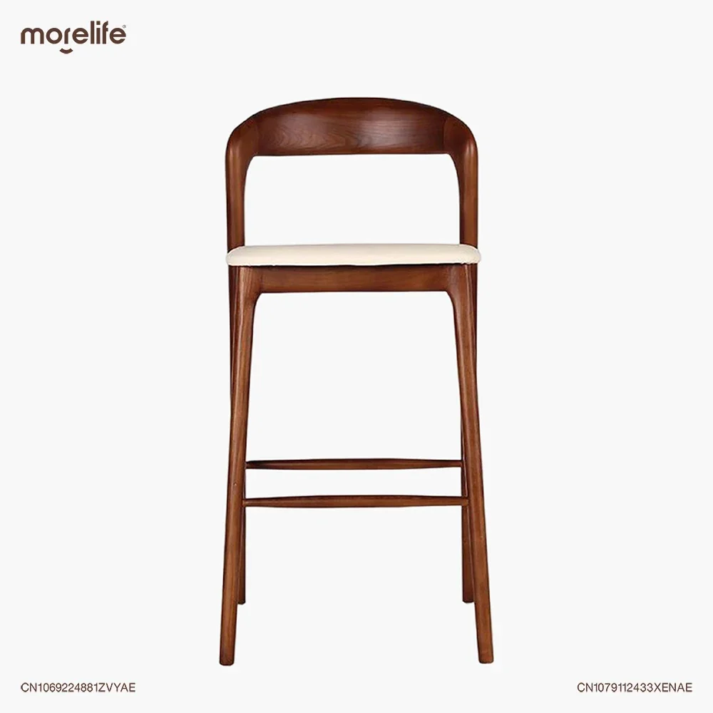 Nordic Solid Wood Bar Chairs Chinese Toon Wood/Ash Wood Minimalist Household Island High Stools Counter Stool Home Furniture