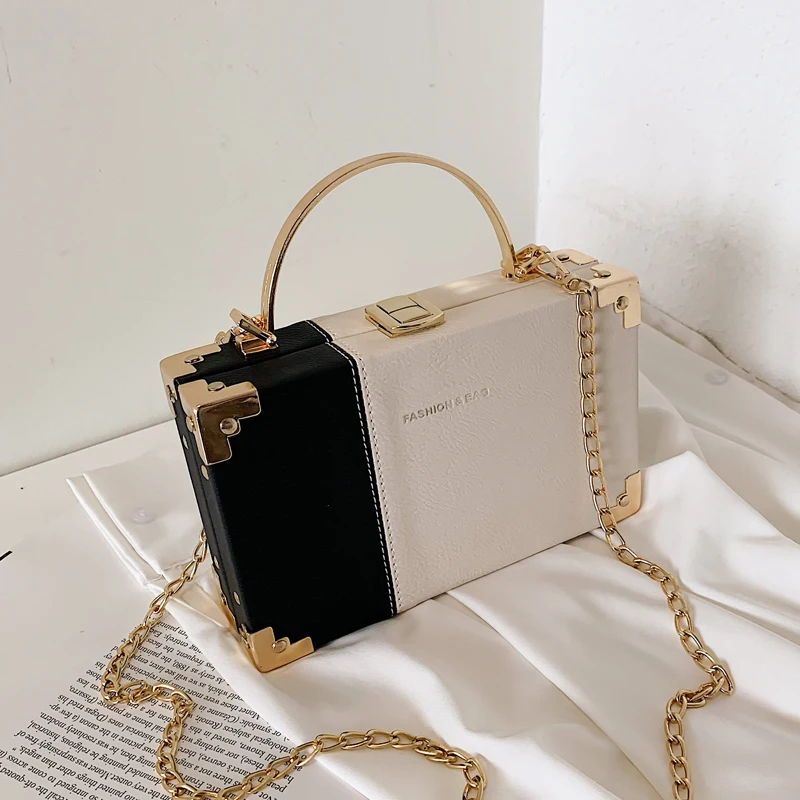 Women 2023 Chain Box Crossbody Bag Versatile Small Square Removable Chain Pink Clutch Bags Party Commuter Women Handbags